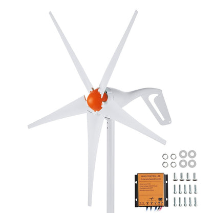 Wind Turbine Generator 500W 12V 5-Blade MPPT Controller Home Power System Kit for RV Boat Farm Off-Grid Energy