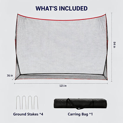 Baseball Softball Training Net 7x7ft with Arch Frame & Carry Bag – Batting & Pitching Practice for All Skill Levels, Black & Red Options