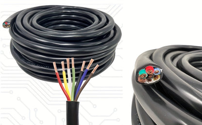 7-Way Trailer Wire 14 Gauge CCA 7 Conductor Color-Coded Heavy Duty Wiring Harness for Trailer RV Camper – 50FT or 100FT