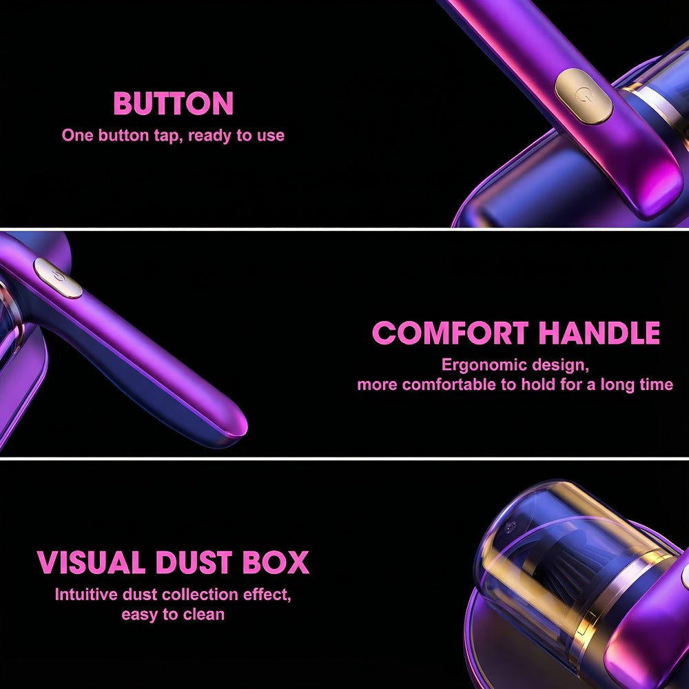 Handheld Mattress Vacuum Cleaner 12KPa, Portable Bed Vacuum with Deep Cleaning, Low Noise, Allergen & Dust Mite Removal for Mattress