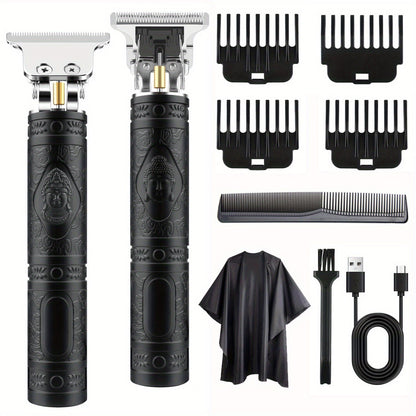 Electric Hair Clipper & Beard Trimmer Set for Men – USB Rechargeable Cordless Haircut Kit with 4 Guide Combs | Professional Home Barber