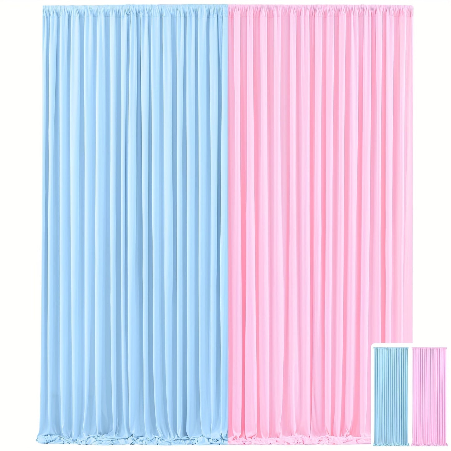 Party Backdrop Curtains 2pcs 59x118 Inch with Poles Wrinkle-Resistant Non-Transparent Fabric for an Everyday Personal Care Routine