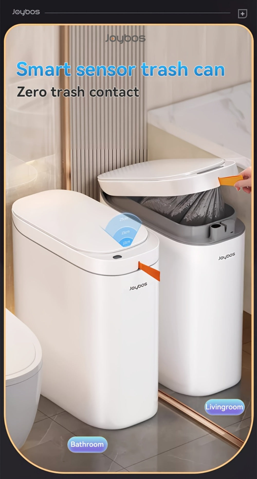 Sensor Trash Can Self-Emptying 3.8 Gallon with Drawstring Bags – Hands Free Infrared Smart for Home Cooking, Dining and Outdoor Meals