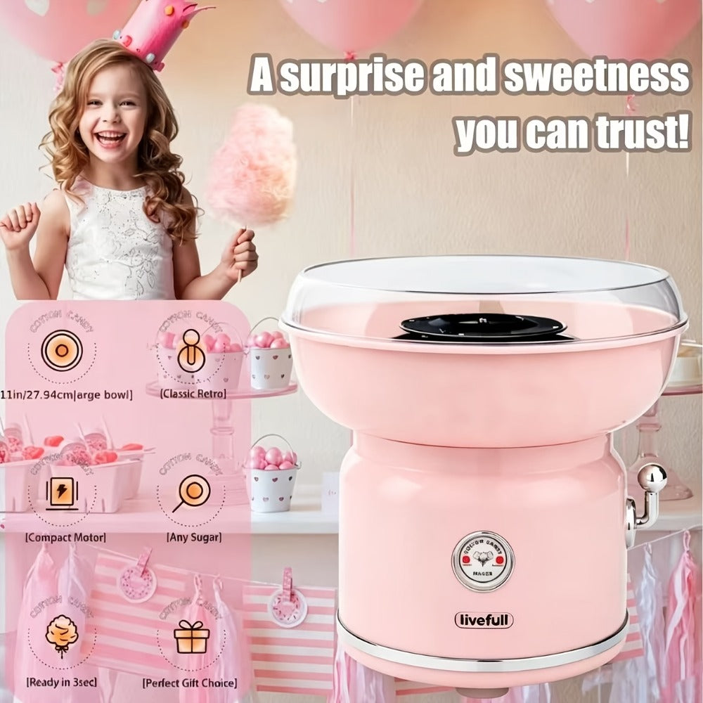 Cotton Candy Machine for Home & Commercial Use, Desktop Tabletop Floss Maker, Food-Grade Anti-Scald Design