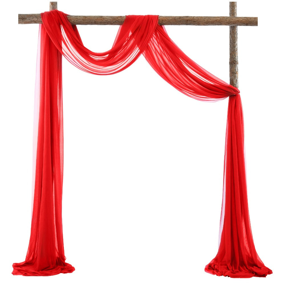 Sheer Gauze Backdrop Curtain, 31.5 x 315 Inches, in Ten Solid Colors for Draping or Hanging