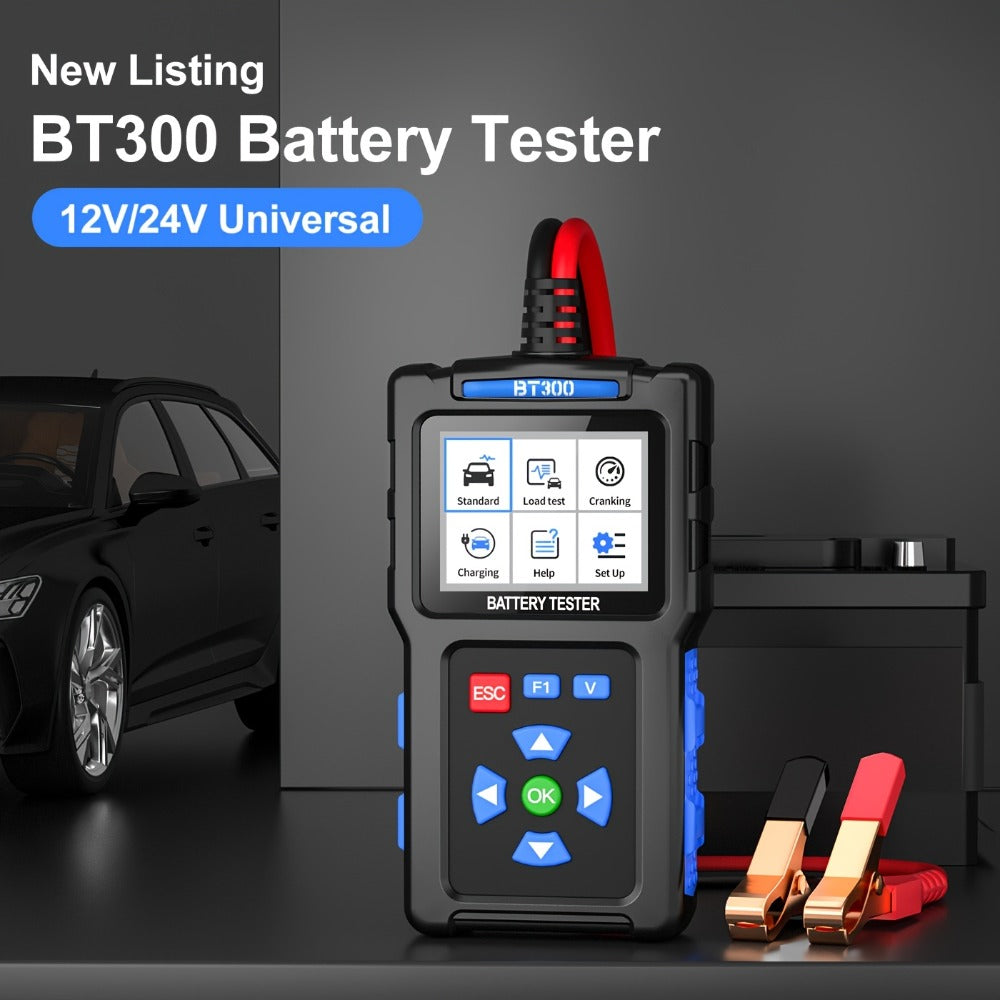Car Battery Tester 12V 24V 20-2000 CCA Automotive Battery Load Tester and Alternator Tester for AGM GEL Lead-Acid Batteries Multi-Language