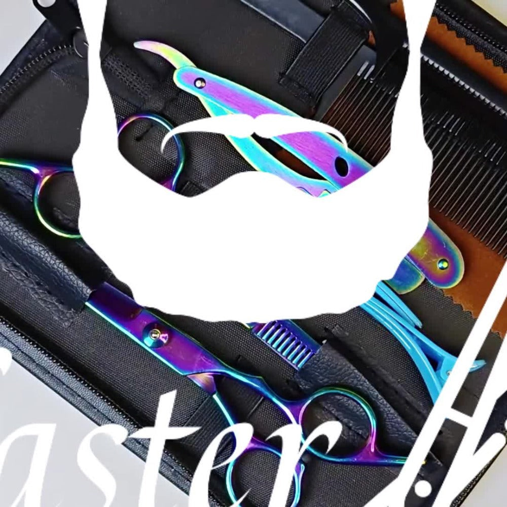 Professional Hair Scissors Set 16pcs 6.0 Inch – Thinning Shears Bangs Flat Cut Blending Salon Shears Diagonal Tail Design Hair Cutting Kit