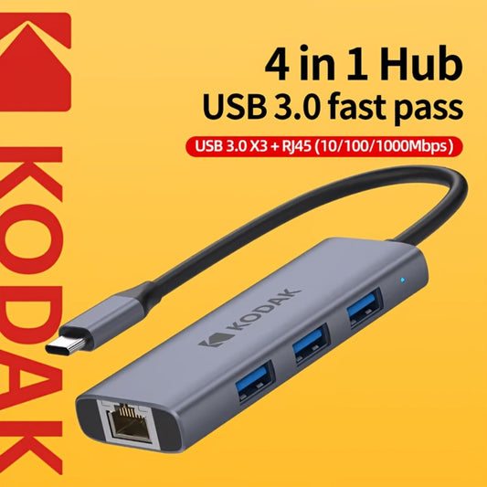 KODAK USB C Multiport Adapter 4-in-1 & 5-in-1 Hub, USB 3.0 Ports, 1000Mbps Gigabit Ethernet