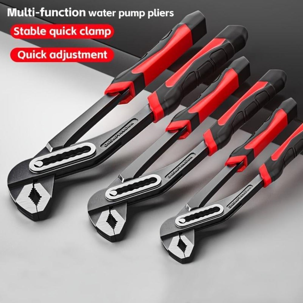 Water Pump Pliers Adjustable Heavy Duty Wrench 8" 10" 12" – Large Opening Quick Adjust, Multi-Grip Channel Lock Tool for Pipeline, Plumbing