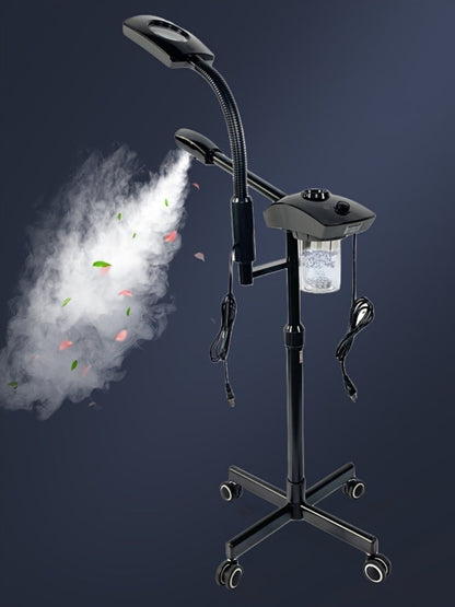 Facial Steamer with Ozone & 3X Magnifying Lamp, 2-in-1 Professional Wheeled Spa Steamer, Timer Preset