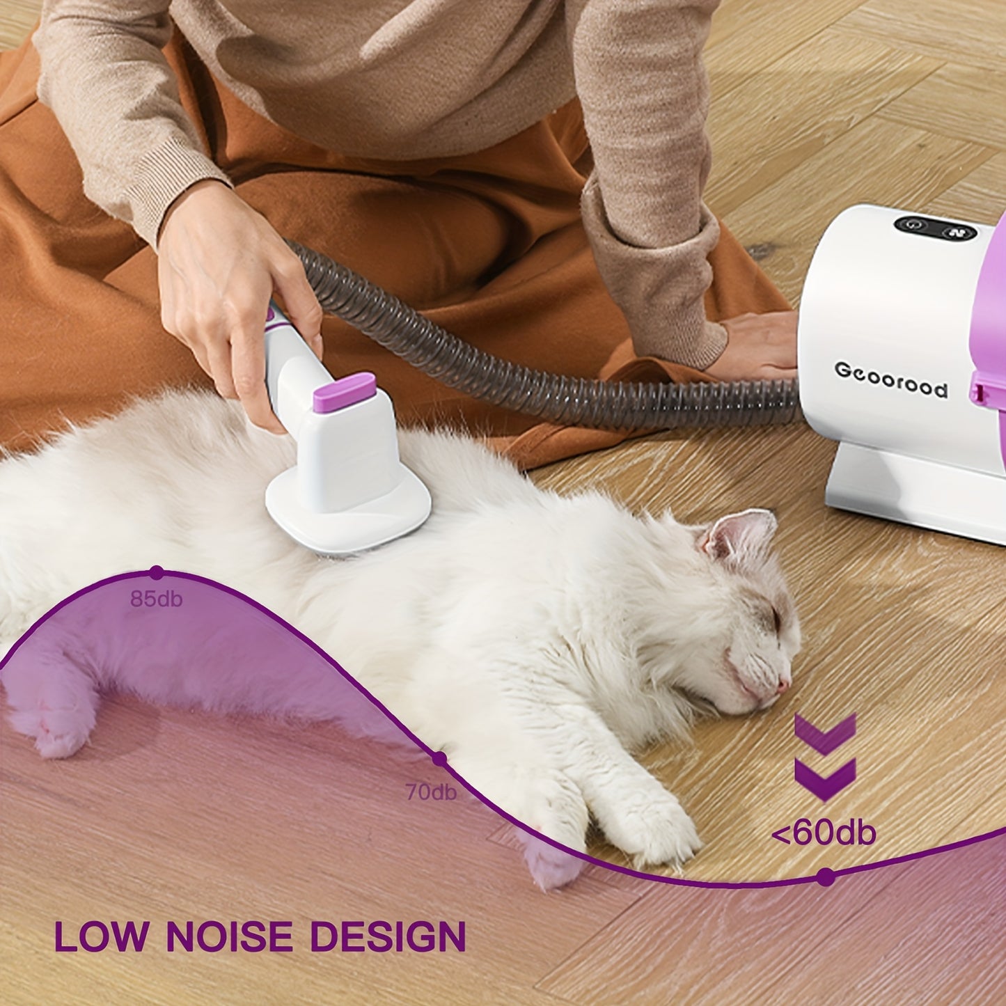 Dog Grooming Vacuum Kit 4-in-1 – Pet Hair Vacuum with Electric Clipper, Grooming Brush & Deshedding Tools, 2.5L Large Dust Cup