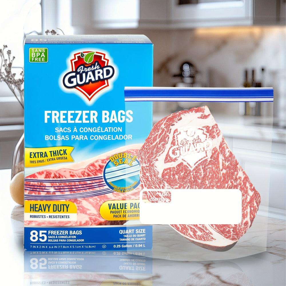 Food Storage Bag Kitchen Organizer 85-Piece 0.25-Gallon Resealable Pack for Pantry and Refrigerator Storage