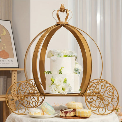 Cinderella Pumpkin Carriage Cake Stand 25 Inch - Princess Wedding Centerpiece Decoration for Entryways, Bedrooms and Living Spaces