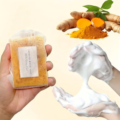 Turmeric Kojic Acid Brightening Soap Handmade Lemon Cold Process Deep Cleansing Hydrating Bar for Face & Body All Skin Types