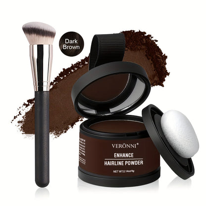 Hairline Shadow Powder Kit with Brush – Waterproof Hairline Concealer & Hair Root Touch Up Powder | Instant Fuller-Looking Hairline | 6