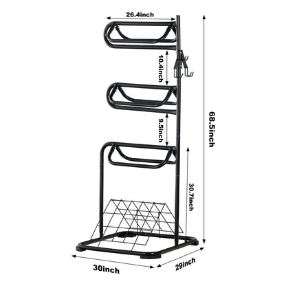 Saddle Rack Freestanding 3-Tier – VEVOR Rotating Heavy-Duty Carbon Steel Saddle Stand for English & Western Saddles | Multi-Layer Tack