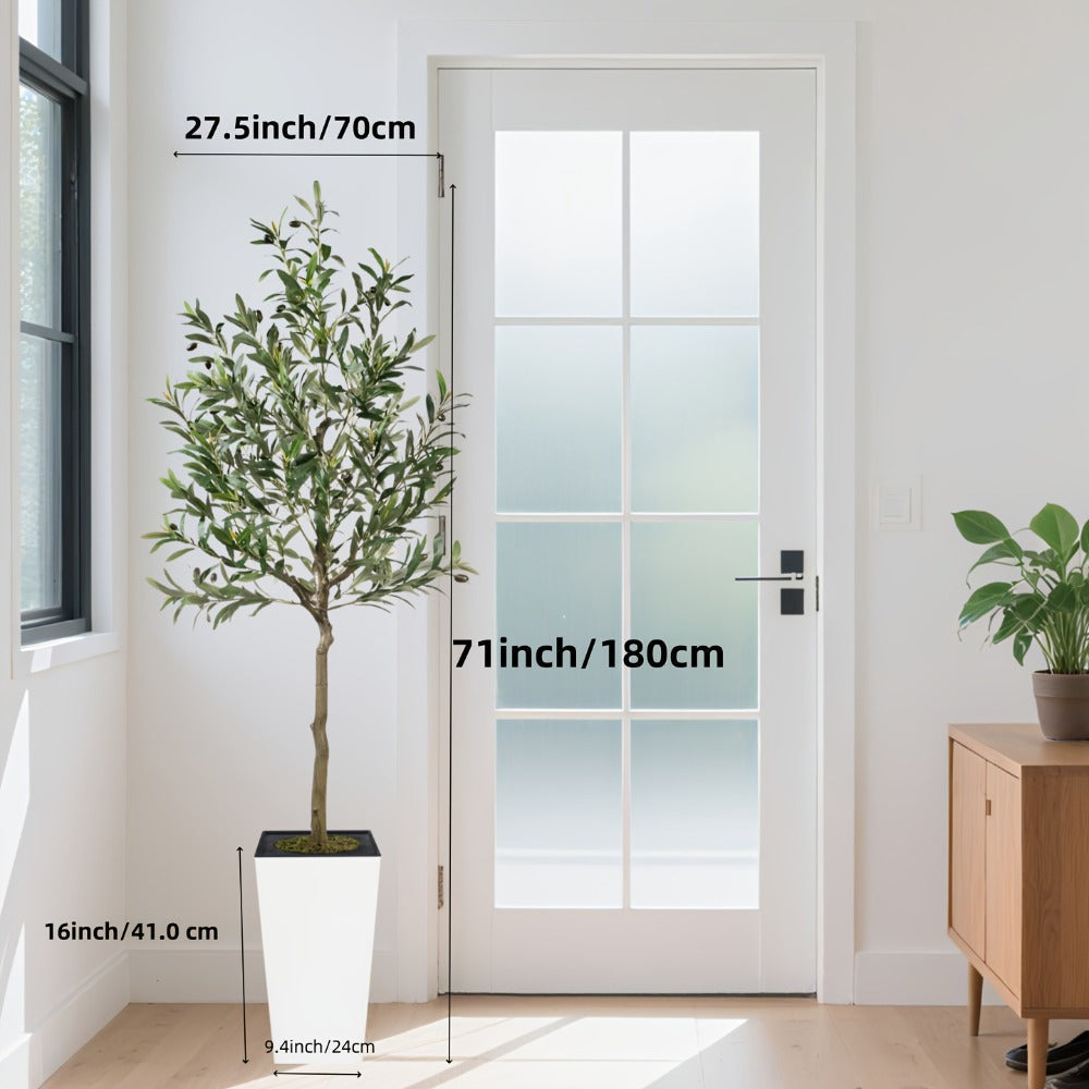 Artificial Olive Tree with Black or White Pot in 6 and 8 Foot Height Checkouts for Indoor Decor