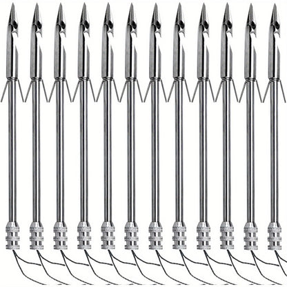 Stainless Steel Slingshot Fishing Arrowheads 12-Pack, Bowfishing Arrow Tips for Slingshot Bow Fishing & Target Practice