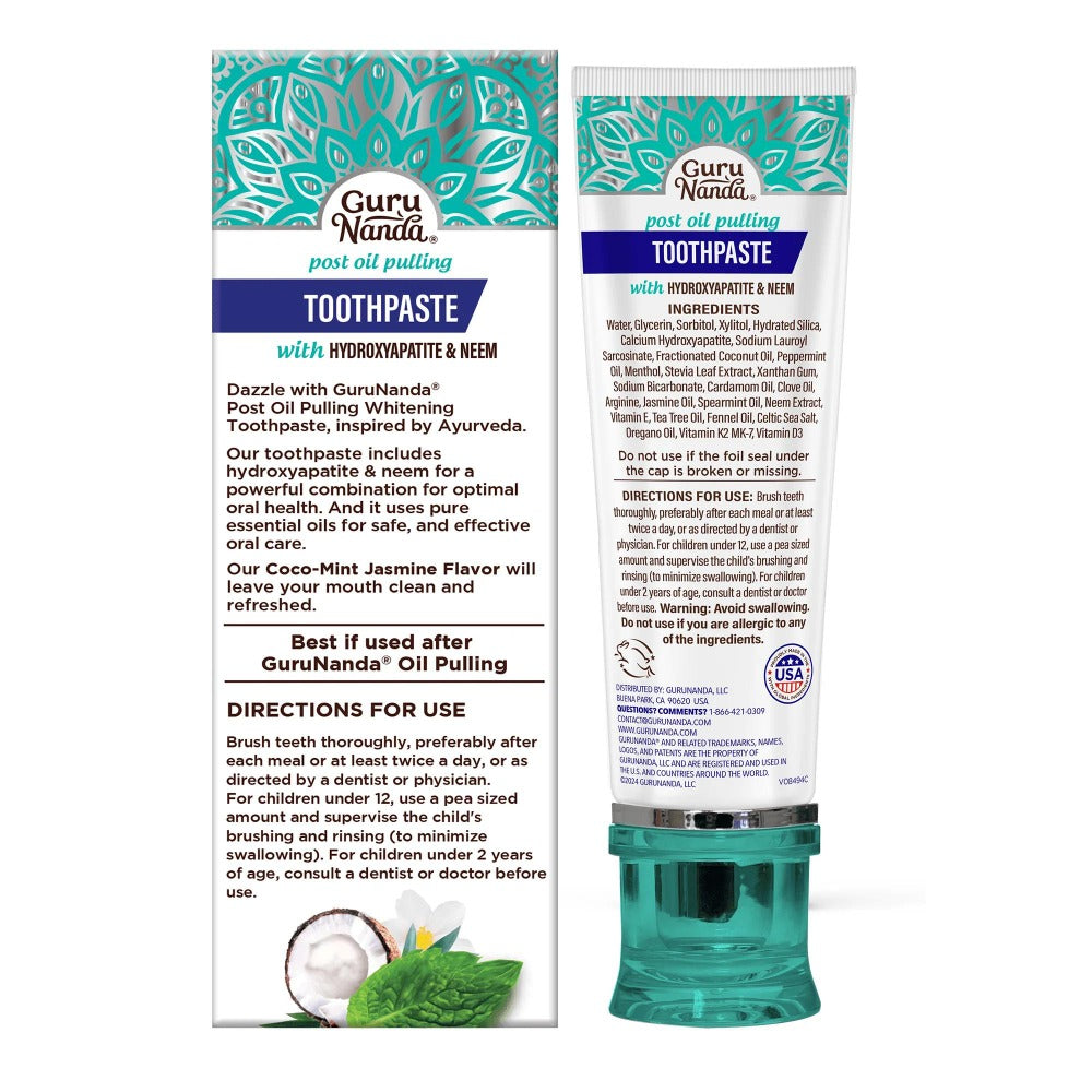 Hydroxyapatite Whitening Toothpaste Fluoride Free, Natural Teeth Whitening for Sensitive Teeth Stain Removal