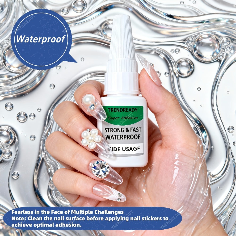 60+ Day Hold Nail Glue 4 Bottles 20g Each Super Strong Extra Hold Fast Drying No Lamp Needed Heavy Duty Adhesive for Press On Nails Fake
