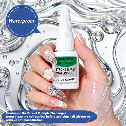 60+ Day Hold Nail Glue 4 Bottles 20g Each Super Strong Extra Hold Fast Drying No Lamp Needed Heavy Duty Adhesive for Press On Nails Fake