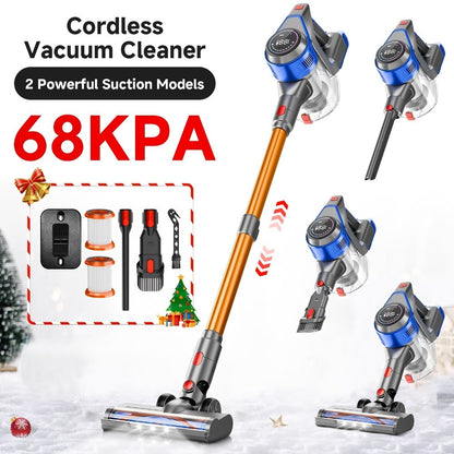 Cordless Stick Vacuum Cleaner 56-68Kpa, 8-in-1 Handheld Vacuum with Rechargeable Battery, 45 Min Runtime for Hard Floors