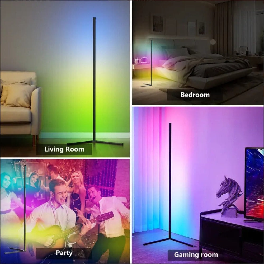 RGB Smart Floor Lamp 56 Inch, 16 Million DIY Color Changing with App & Remote Control, Music Sync
