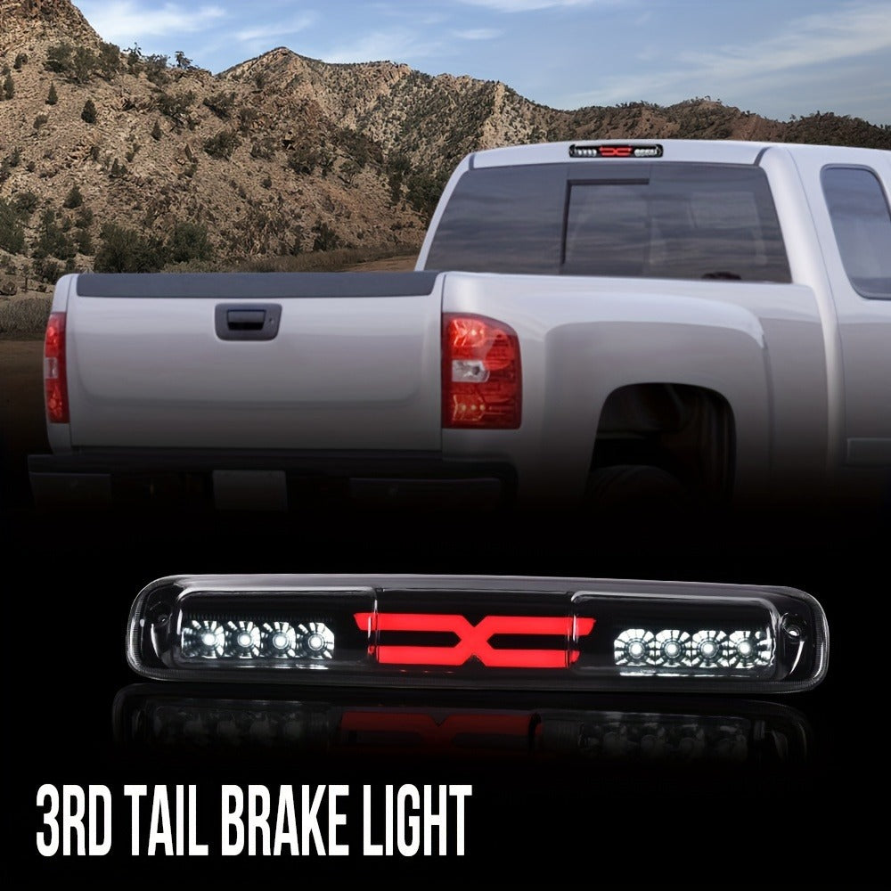 LED Third Brake Light High Mount Stop Lamp for 1999-2007 Chevy Silverado GMC Sierra 1500 2500 3500 HD with Turn Signal & Reverse Light Smoky