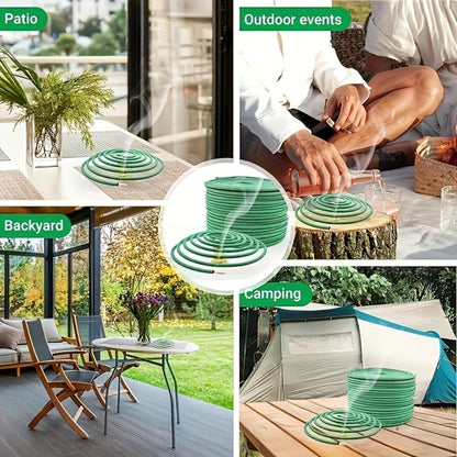 Citronella Incense Coils 48pcs with Holder, Lemongrass Mosquito for Outdoor Patio Pool Porch Deck Camping Hiking