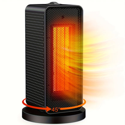 Portable PTC Ceramic Electric Space Heater - Fast Heating, Quiet Operation, Thermostat Control, 3 Fan Speed Settings