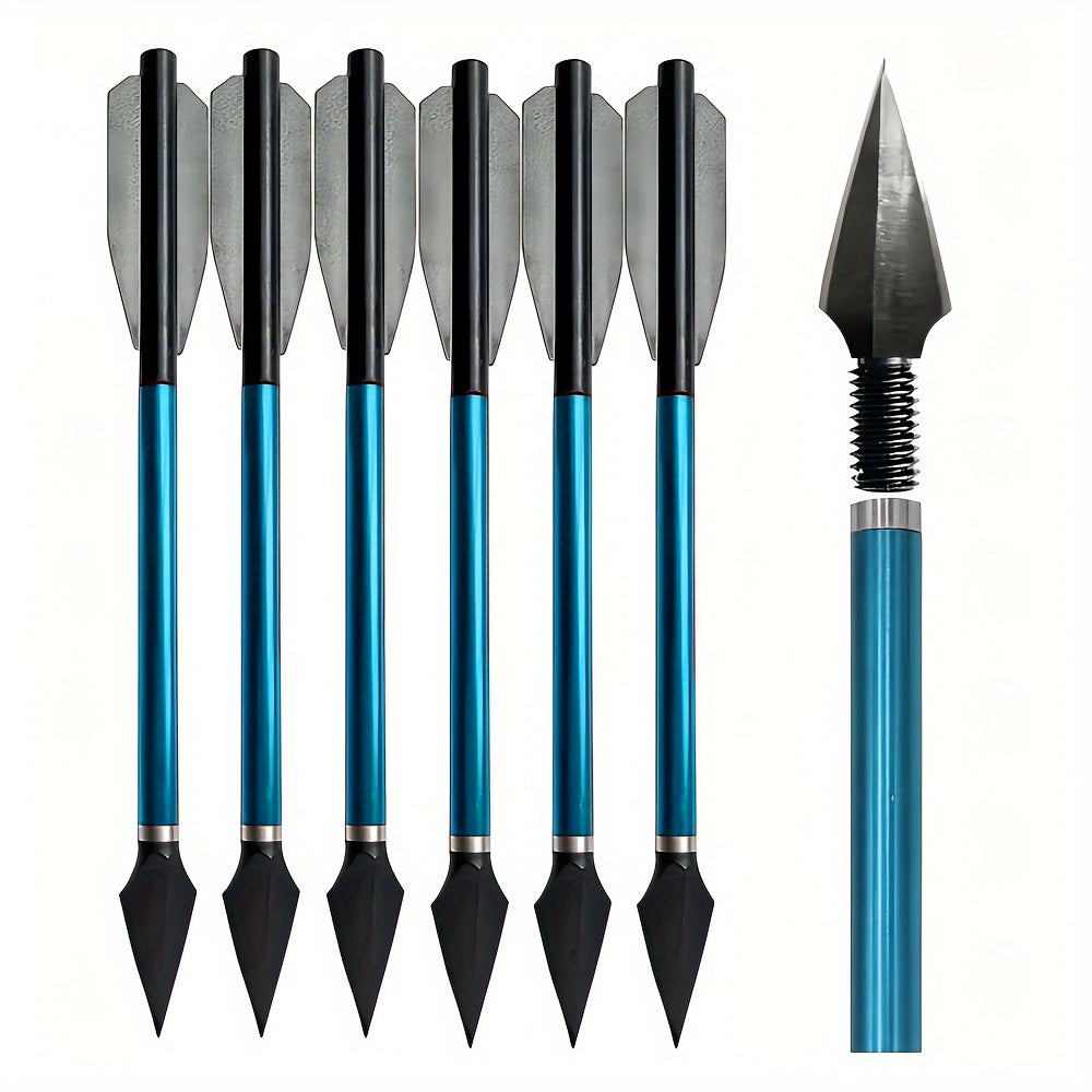 Broadhead Mini Crossbow Bolts 6pcs | 6.7 Inch Aluminum Alloy Archery Arrows with Sharp Tips for 50-80 Lbs Mini Crossbow