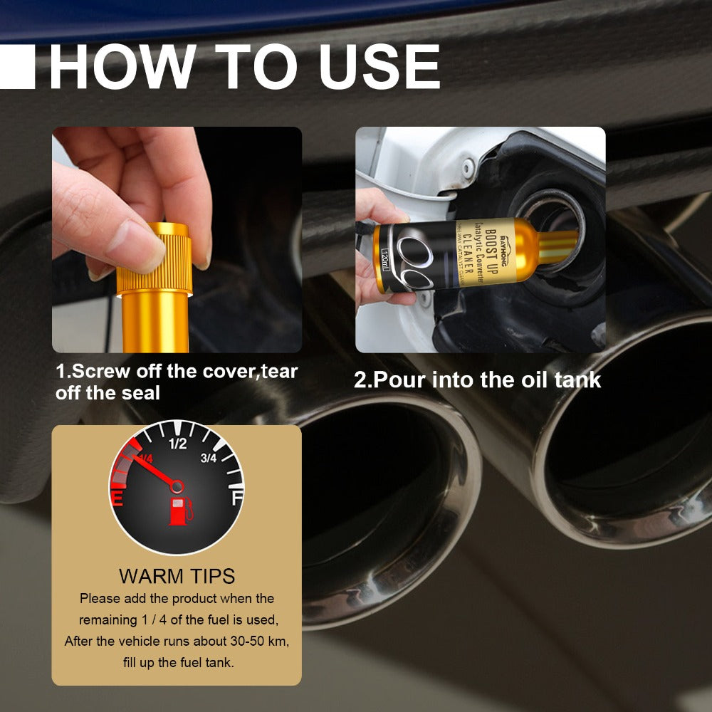 Catalytic Converter Cleaner & Fuel System Treatment 3-Pack – 3-Element Deep Clean Engine Carbon Remover for All Vehicles