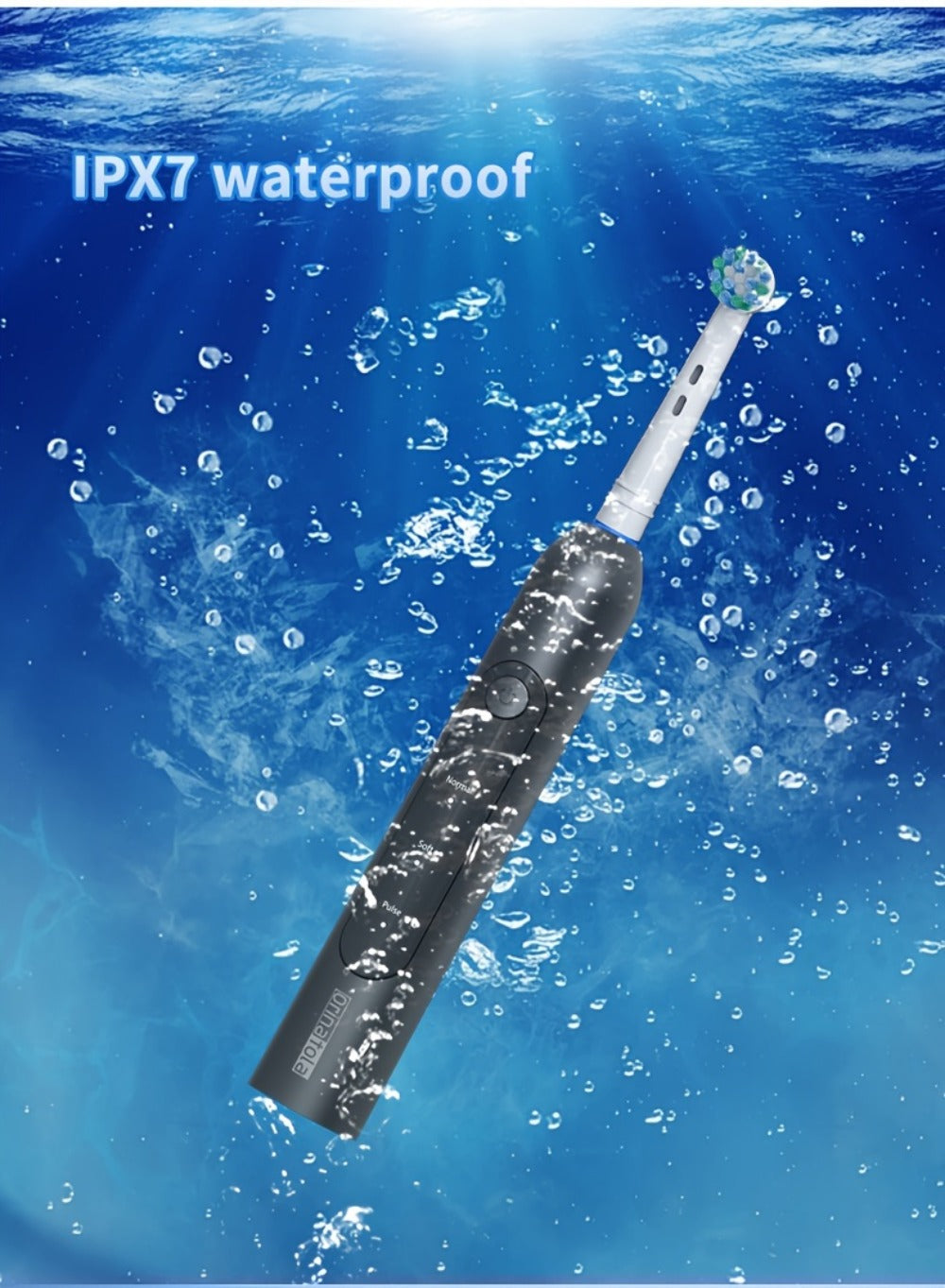 Electric Toothbrush with 3 Rotating Cleaning Modes – Induction Charging, 4 Replacement Brush Heads, Travel Case Included