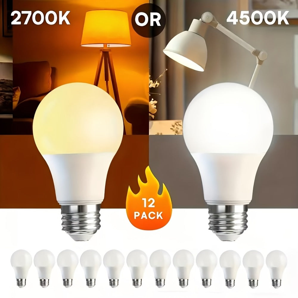 LED Light Bulbs 100 Watt Equivalent, A19 E26 Base 1100 Lumens 14W High Efficiency Bulb, 2700K Warm White & 4500K Natural White
