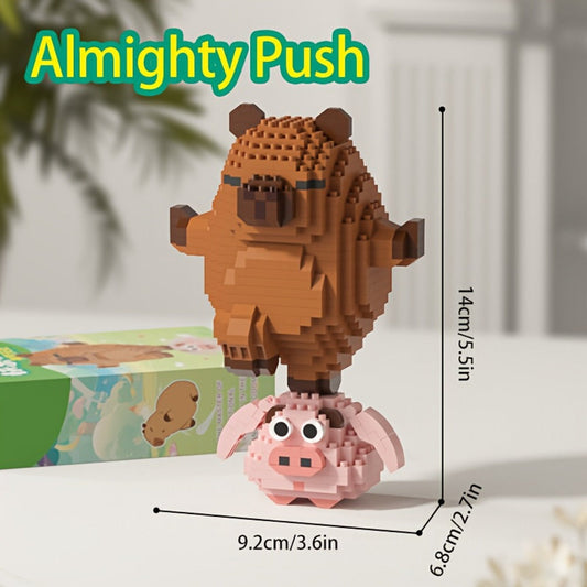 Capybara Micro Brick Building Set 562pcs Collector Edition – Miniature DIY Assembly Desk Decor Stress Relief Toy for Kids Teens Adults