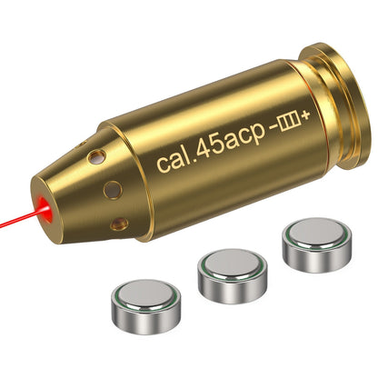 Red Laser Bore Sighter Multi-Caliber Firearms Calibration Tool 9mm 45ACP 308Win 223Rem 12GA 7.62 38SPL 44Mag Battery Included for Shooting