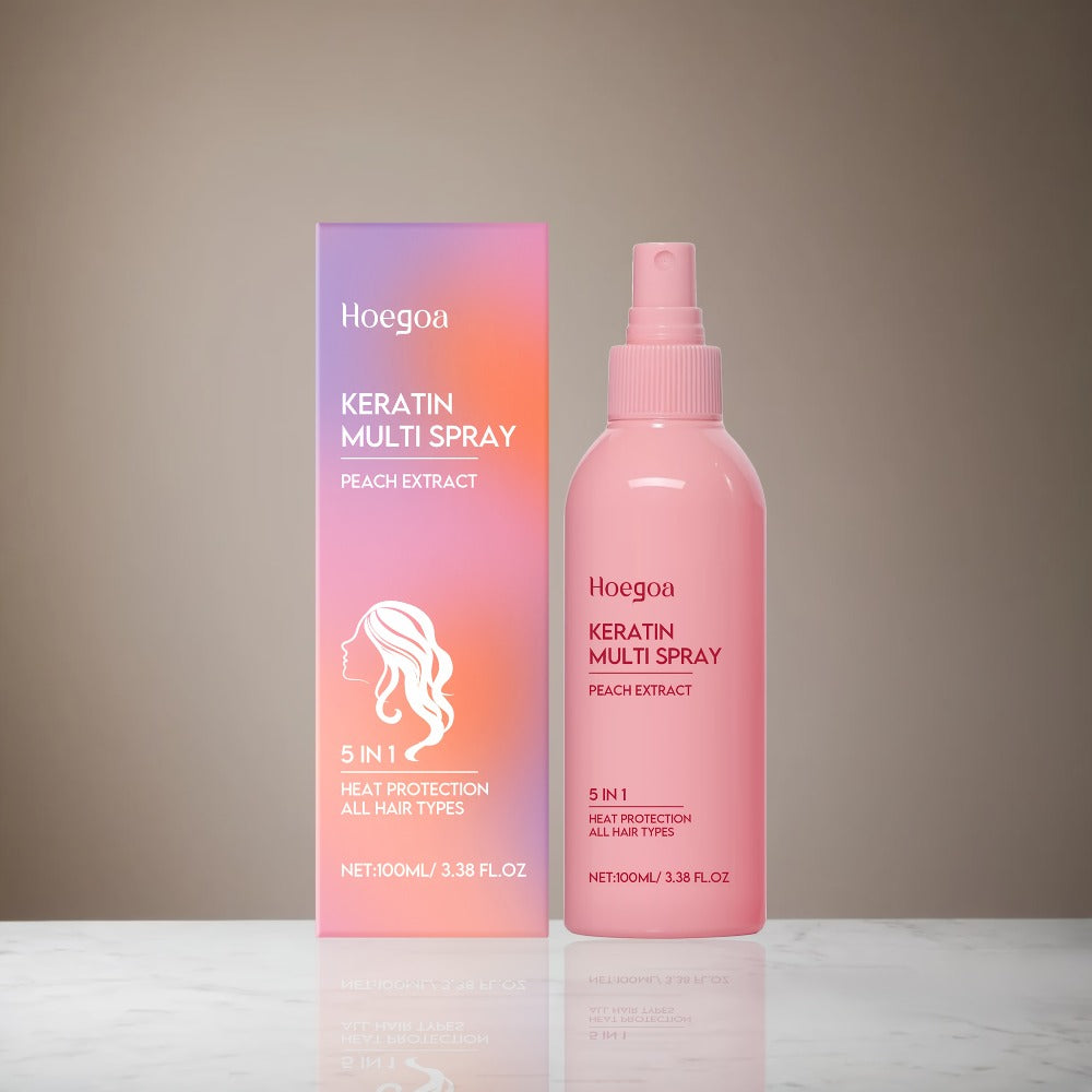 Leave-In Conditioner Spray 2 Pack, Fruity Peach Scent No-Rinse Hair Spray with Heat Protection, Fluffy Styling