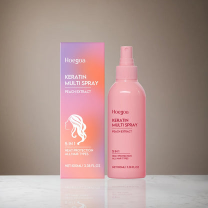 Leave-In Conditioner Spray 2 Pack, Fruity Peach Scent No-Rinse Hair Spray with Heat Protection, Fluffy Styling