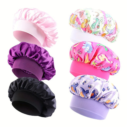 Shower Caps 6 Pack Unicorn Colorful Printed – Adjustable Elastic Reusable Waterproof Hair Cap Set for Women & Girls