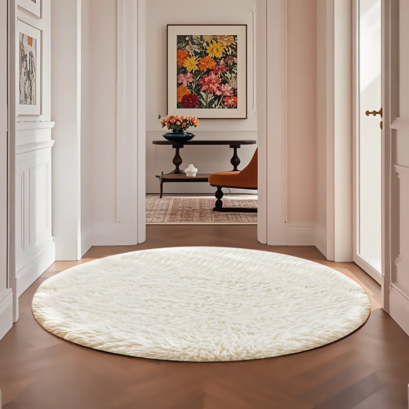 Area Rug Fluffy Faux-Fur Shag in Solid, Tie-Dye and Ombre Colors with Six available Room Sizes