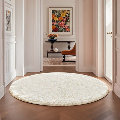Area Rug Fluffy Faux-Fur Shag in Solid, Tie-Dye and Ombre Colors with Six available Room Sizes