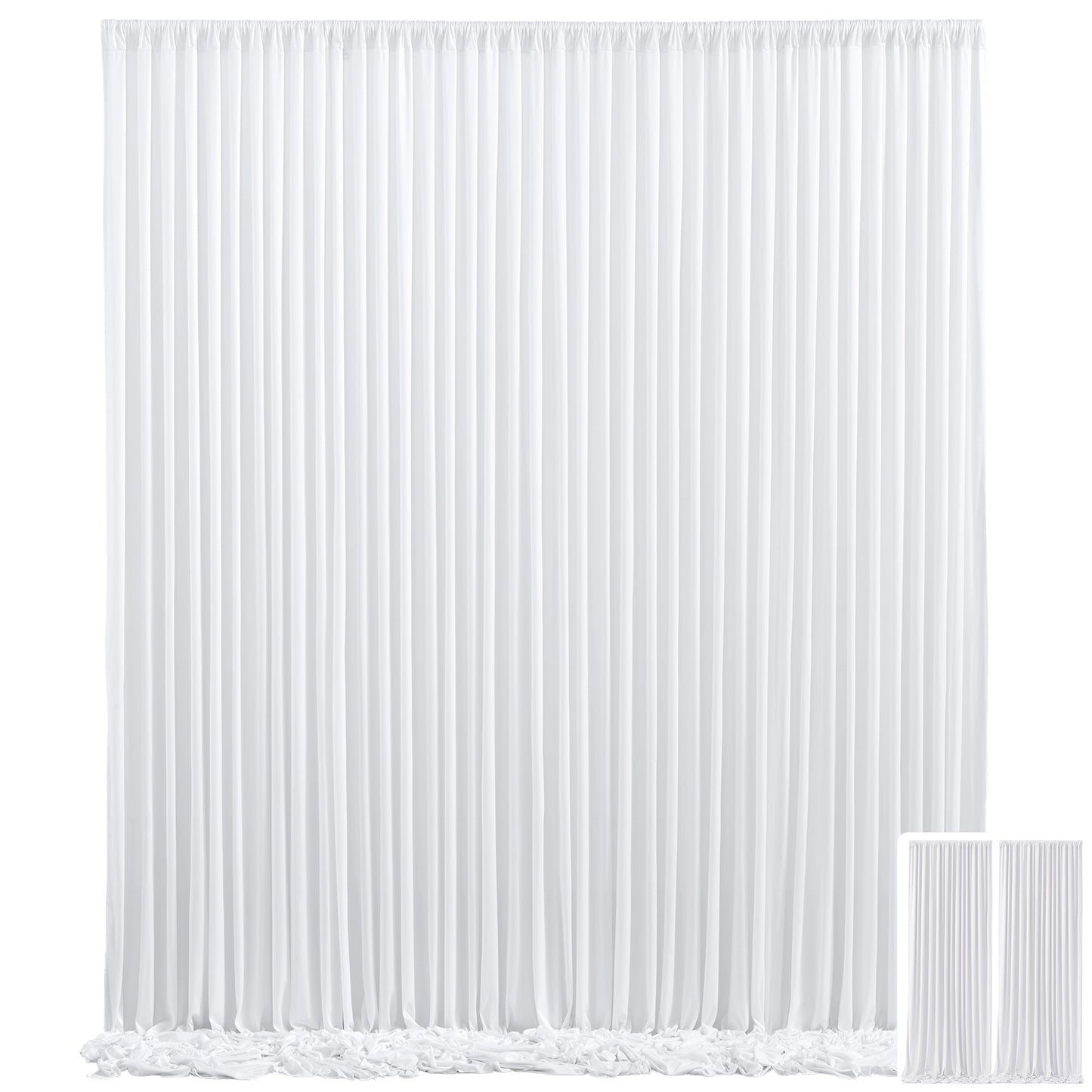 Two-Panel Photography Backdrop Curtain Set in 16 Colors with 59 x 85-Inch Panels and Pole Pockets