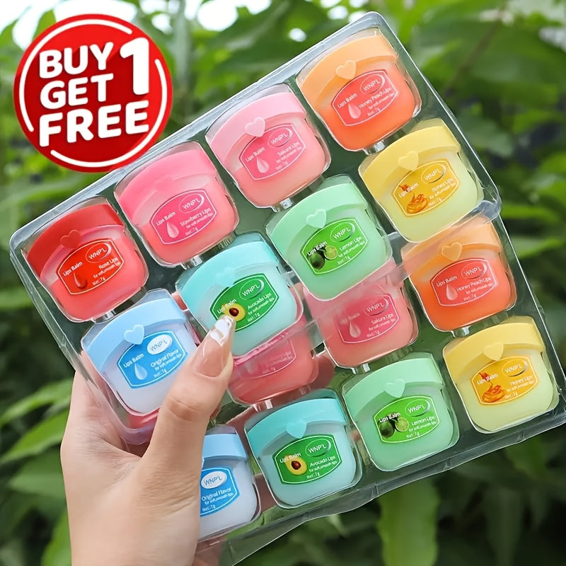 Moisturizing Lip Balm Set 16 Pcs – Glossy Hydrating Balm with Vitamin C, Glycerin & Sweet Orange, Long-Lasting Lip Care for Dry Chapped