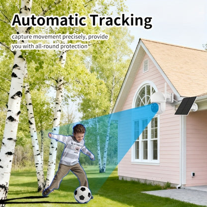 White Solar WiFi Security Camera Set with Two- or Four-Camera Options, Pan-Tilt View and Full-Color Night Vision