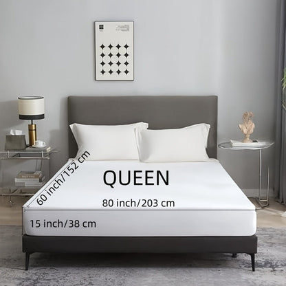 Two-Piece White Fitted Mattress Protector Set in Twin, Full, Queen or King 15-Inch-Pocket Checkouts