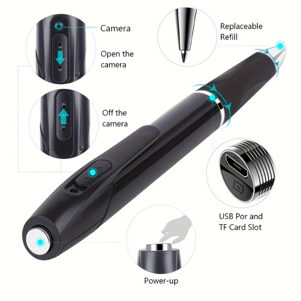 32GB Voice Activated Recorder with MP3 Player & 1080P Body Camera - Digital Recording Pen, Mini Belt Clip Design