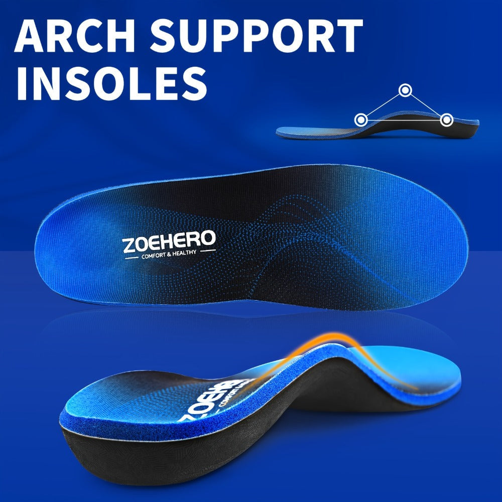 Heavy Duty Arch Support Insoles – High-Density PU Foam, Deep Heel Cup, Shock Absorbing for Work Boots, Hiking