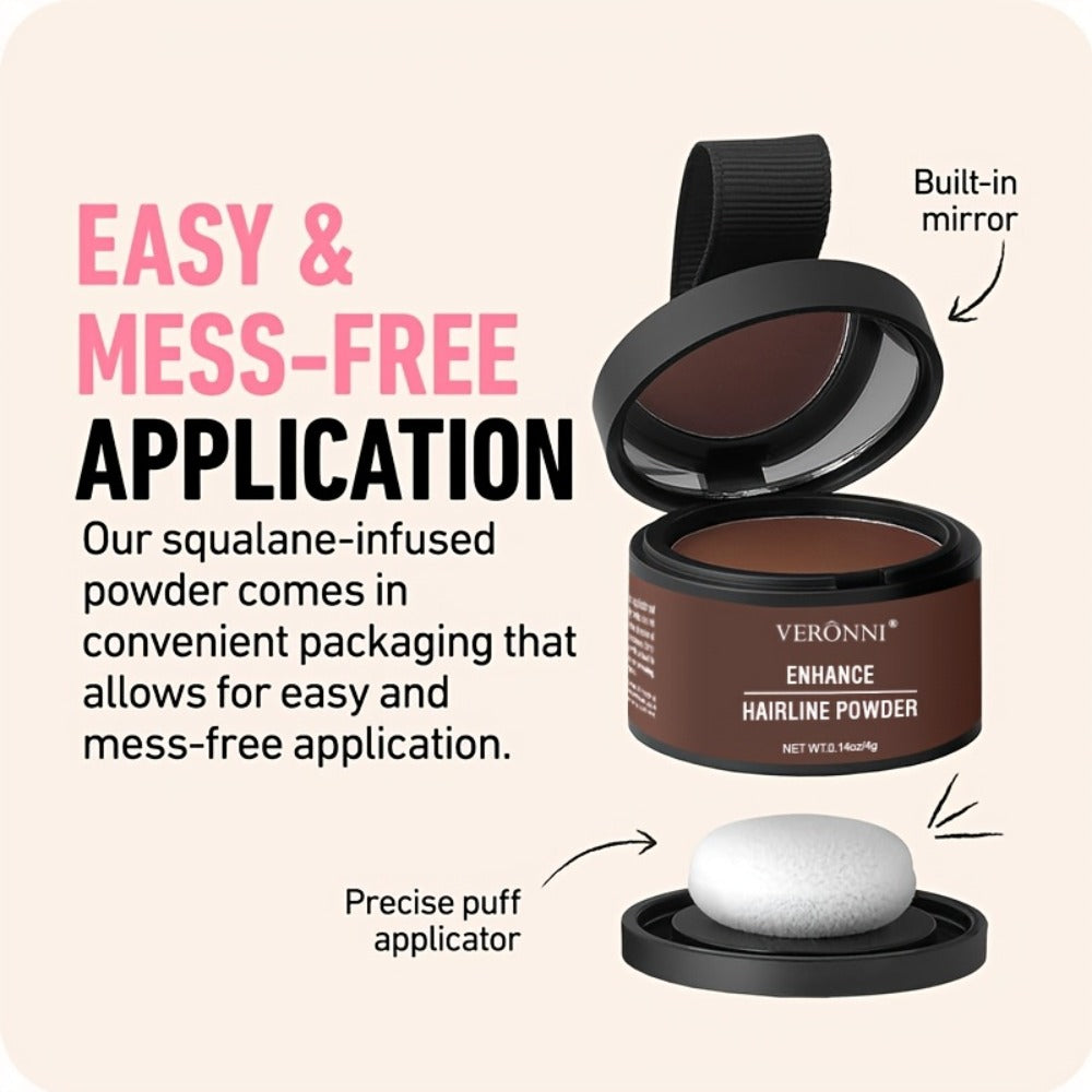 Hairline Shadow Powder Kit with Brush – Waterproof Hairline Concealer & Hair Root Touch Up Powder | Instant Fuller-Looking Hairline | 6