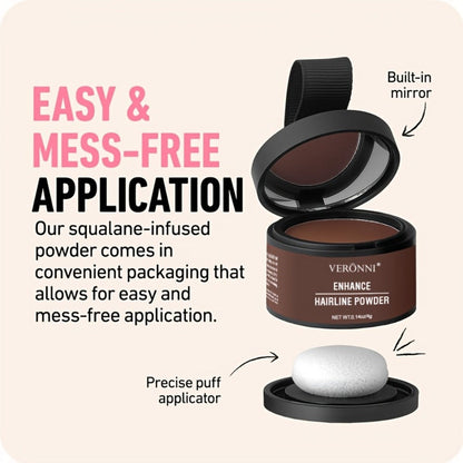 Hairline Shadow Powder Kit with Brush – Waterproof Hairline Concealer & Hair Root Touch Up Powder | Instant Fuller-Looking Hairline | 6