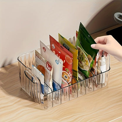 Seasoning Box Kitchen Organizer Transparent Detachable Rack with Adjustable Compartments for Countertop